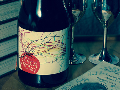 Cerca Trova Bottle Shot booze cerca cider label lettering scribble