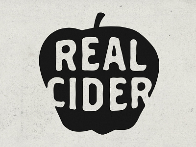 Real Cider apple booze cider drink lettering logo texture