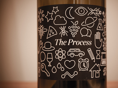 The Process Test Print booze icons label process shiraz wine