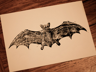 Happy Bat bat lino
