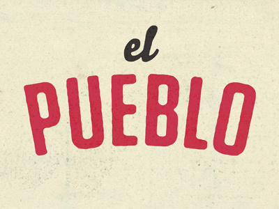 El Pueblo lettering type