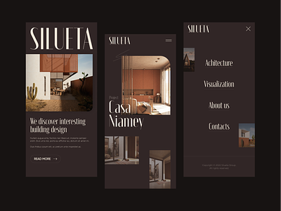 SILUETA — Architecture and Visualization #2 branding clean design flat grid logo menu site typography ui ux web