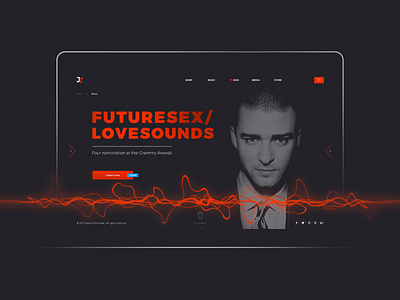 Justin Timberlake album clean grid music typography ui ux wave web