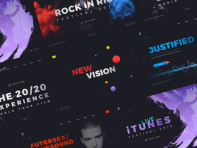 Justin Timberlake clean design flat grid menu music navigation site typography ui ux web