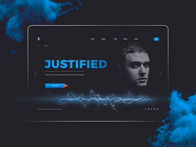 Justin Timberlake album clean grid music typography ui ux wave web