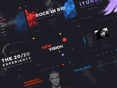 Justin Timberlake clean design flat grid menu music navigation site typography ui web