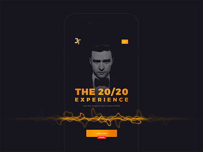 Justin Timberlake color design gradient grid menu music navigation site typography ui ux web
