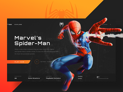 Marvel's Spider-Man design flat grid inspiration marvel site spider-man typography ui ux web