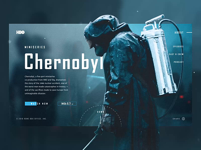 CHERNOBYL (HBO) chernobyl clean concept design figma flat grid hbo menu navigation promo site typography ui ux web web design website