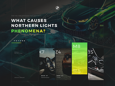 BMW | IN THE LIGHT OF NATURE bmw car clean concept design flat grid menu navigation promo site typography ui ux web