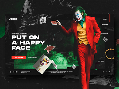 JOKER (2019) clean concept design grid joker movie site typography ui ux web
