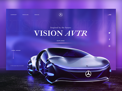 Mercedes-Benz VISION AVTR branding cars clean concept design graphicdesign grid mercedes promo site typogaphy typography ui ux web