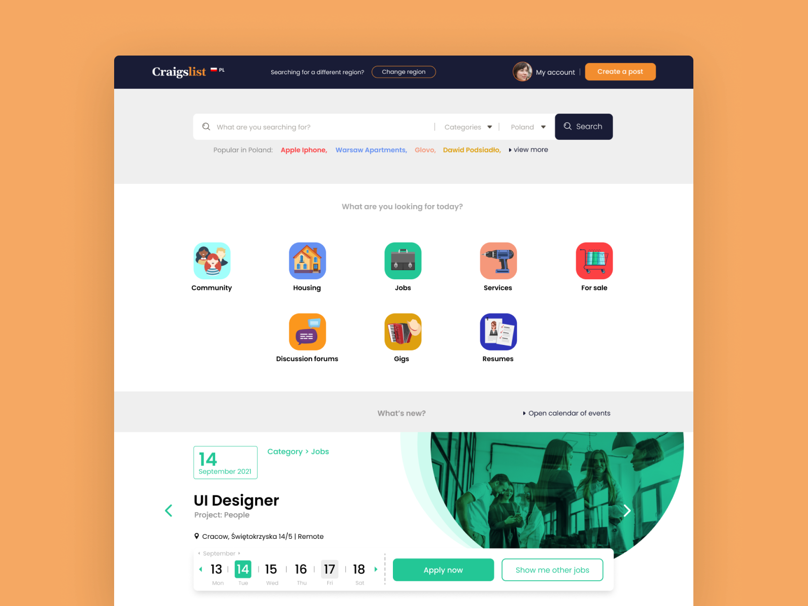Craigslist Poland redesign by Adam on Dribbble