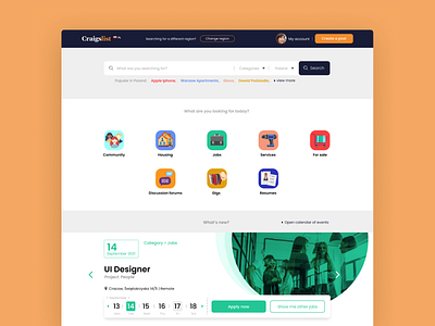 Craigslist Poland redesign app branding design icon illustration logo typography ui ux vector