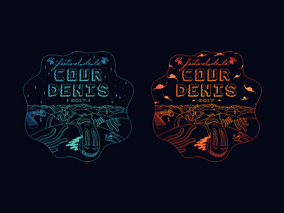 Cour Denis 2017 - Wavvvy Badges badge cour denis linework psychedelic