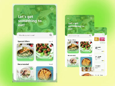 Food Shop Interaction Design design mobile app ui ux