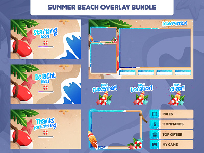 Summer Beach – Twitch Overlay after effect beach design gaming overlay summer twitch