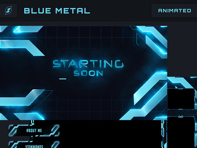 Blue Metal - Animated Stream Overlay Pack after effect animated overlay animation design gaming illustration logo overlay twitch twitch overlay ui