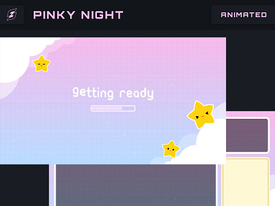 Pinky Night - Animated Twitch Stream Overlay after effect animated overlay animation design gaming illustration logo overlay twitch ui