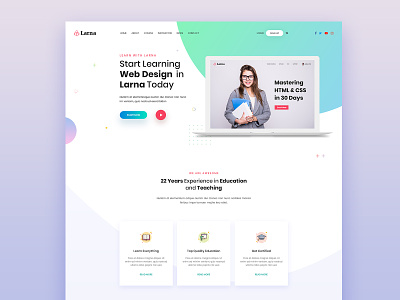 Larna online learing and education template home page