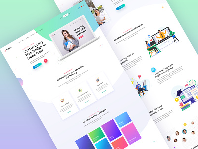 Larna online learing and education template design education illustration larna online education online learning uidesign uiux uiux design uiuxdesign