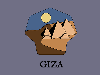 Pyramids of Giza🏜️ design illustration logo vector