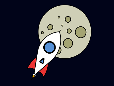 Rocket to the moon 🚀🌝🌚🌜 design illustration logo vector