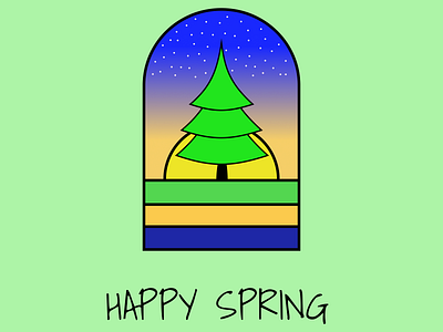 Happy Spring 🏞️🌄🌆🌤️ design graphic design illustration logo vector