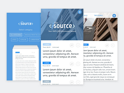 The Source: Newsletter Concept App app categories flip news newsletter sketch tags