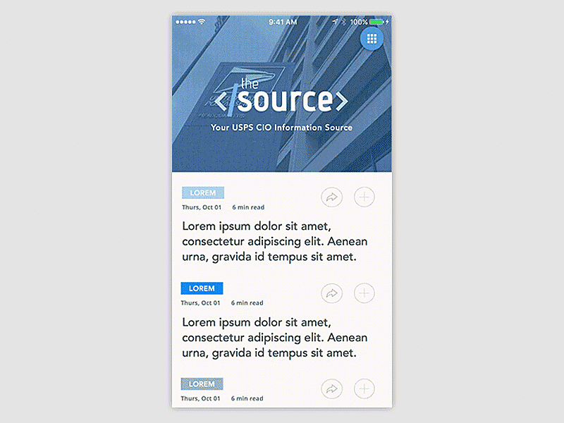 The Source: Newsletter Concept App animation app flip news