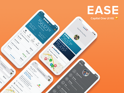Capital One: EASE Design Kit capital one ease iphone sketch ui kit