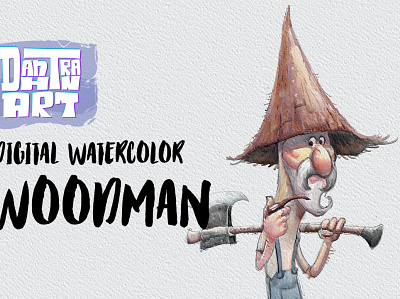 Woodman digitalpainting illustration