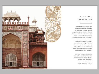 Earthbound Trading Look Book Spread book page cultural earth tones graphic design india layout look book lookbook print design retail