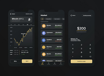 Trading App bitcoin crypto cryptocurrency ethereum mobile app opensea trading uxui