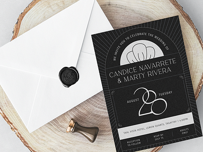 Wedding Invitation | Dark/Night Theme black dark event events flyer geometric invitation layout minimalist wedding wedding invitation