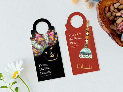 Hotel Door Hangers Design branding design door hanger graphic design hotel materials layout marketing materials