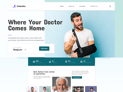 Healthy - Doctor Landing Page blue call care clean doctor feature happy health healthy hero homepage landing page medical section website white