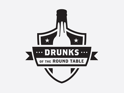 Drunks of the Round Table beer club logo shield wax