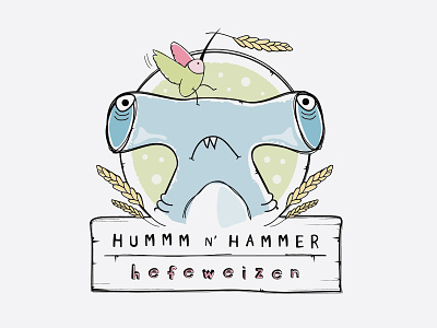 Hummm N' Hammer beer hefeweizen hummingbird logo shark