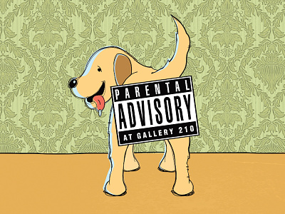 Parental Advisory dog illustration parental advisory post card