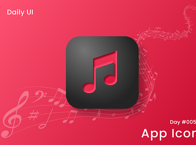 Daily Ui Challenge - App Icon app icon appui dailyui dailyuichallenge darktheme day005 design illustration logo music music app music app icon ui uidesign uiux