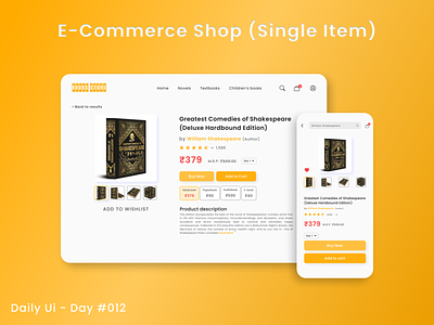 Daily Ui Challenge - E-Commerce Shop (Single Item) add to cart appui book shop book store books shop website books store app books store website buy now page dailyui dailyuichallenge day12 e commerce e commerce app e commerce shop e commerce shop (single item) product products page website ui
