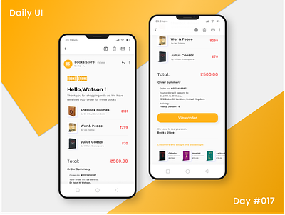 Daily Ui Challenge - Email Receipt appui books app books shop dailyui dailyuichallenge day017 e commerce email email receipt figma figma design light theme mail shopping uidesign uiux