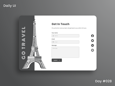 Daily Ui Challenge - Contact Us 28 appui contact contact form contact us contact us page dailyui dailyuichallenge dark theme darktheme day28 get in touch light theme lighttheme travel app uidesign