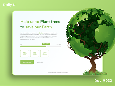 Daily Ui Challenge - Crowdfunding Campaign (2.0) 32 appui crowdfunding campaign dailyui dailyuichallenge day32 design donation donation page funding website go fund me page go green light theme lighttheme save earth uidesign uiux webdesign