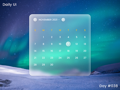 Daily UI Challenge - Calendar (glassmorphism)