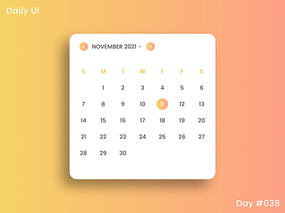 Daily UI Challenge - Calendar