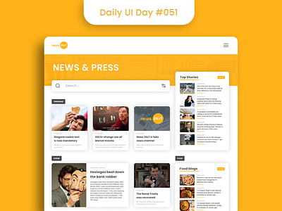 Daily UI Challenge - Press Page 51 appui blogs branding daily ui challenge press page dailyui dailyuichallenge day 51 press page day51 graphic design light theme logo news news page news website press page ui uidesign uiux