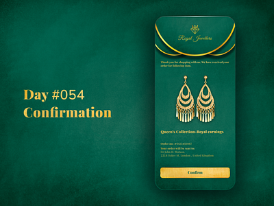 Daily UI Challenge - Confirmation (Emerald) 54 appui confirmation confirmation page dailyui dailyuichallenge darktheme day 54 confirmation day54 design jewellery jewellery shop jewellery shop app logo logo design order confirmation ui uidesign uiux