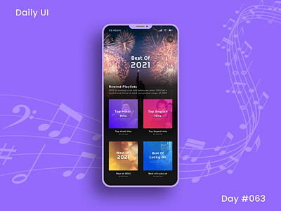 Daily UI Challenge - Best of 2021 2021 wrapped appui best of 2021 best of 2022 best of the year daily ui 63 dailyui dailyuichallenge dark theme darktheme day 63 day 63 best of 2021 design light theme music music app ui uidesign uiux